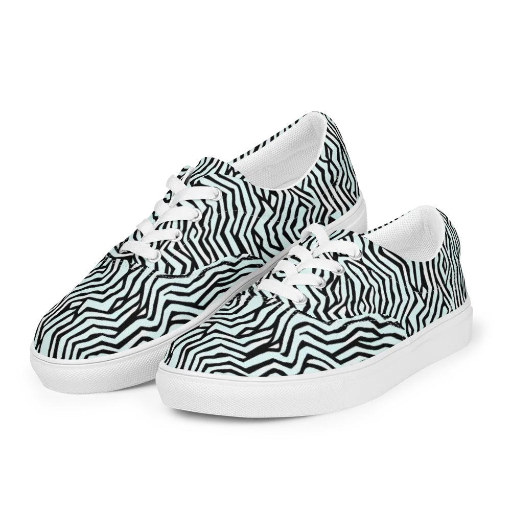 Echoing Stripes on Men's Lace-Up Canvas Shoes — Left Front