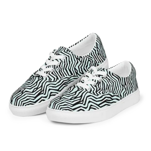 Echoing Stripes on a Men's Lace-Up Canvas Shoes