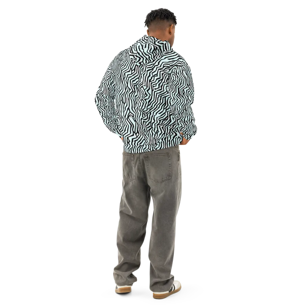 Echoing Stripes on Cotton Hoodie — Back