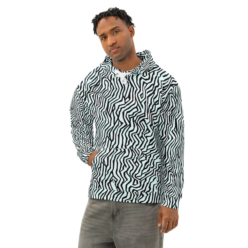 Echoing Stripes on Cotton Hoodie — Left Front