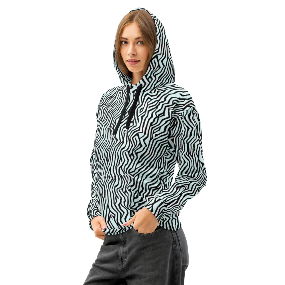 Echoing Stripes on Cotton Hoodie — Left Front