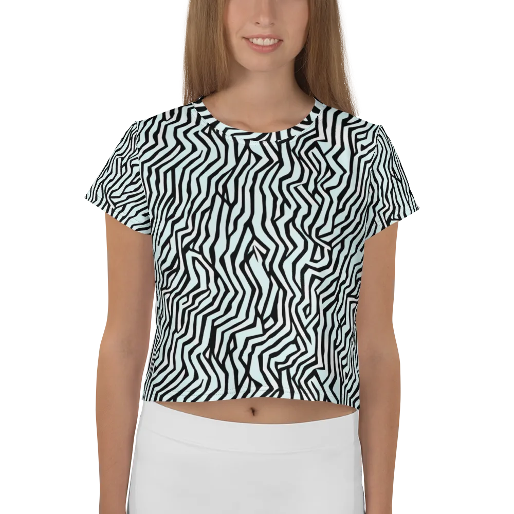 Echoing Stripes on Crop Tee — Front