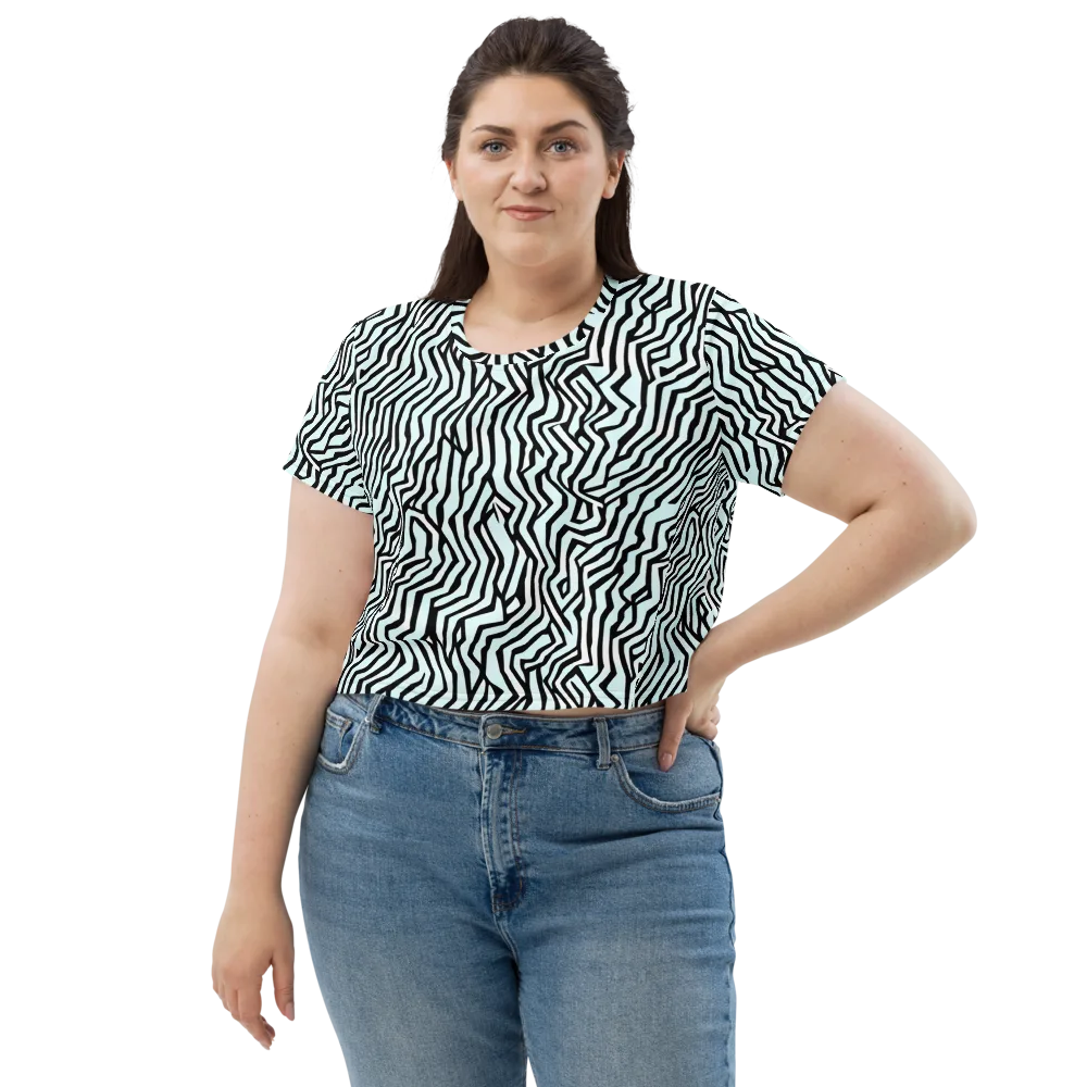 Echoing Stripes on Crop Tee — Front