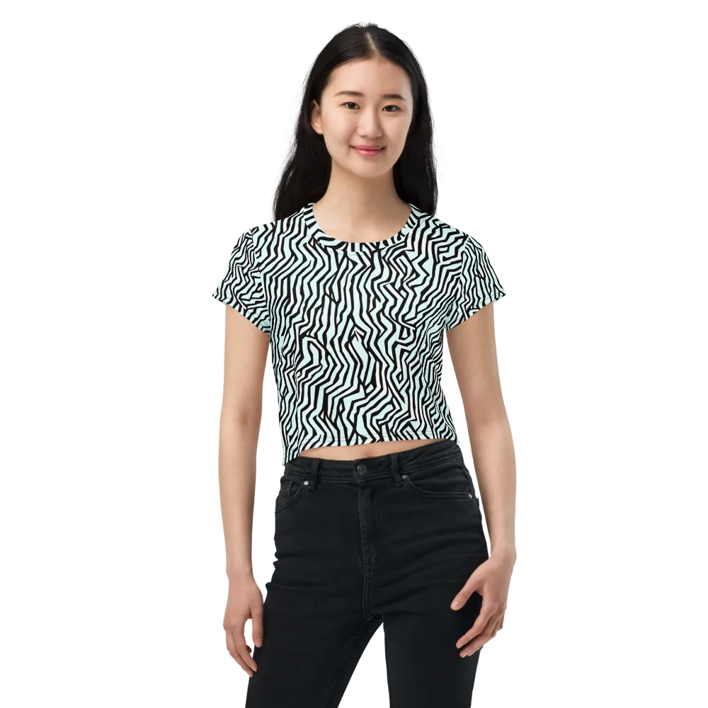 Echoing Stripes on Crop Tee — Front