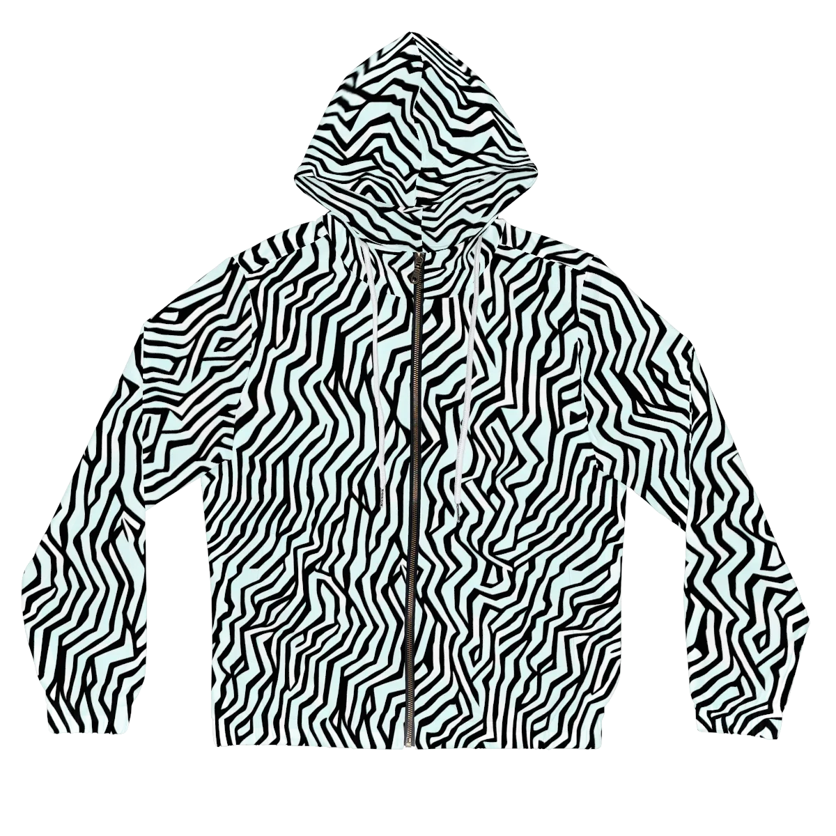 Echoing Stripes on Women's Full-Zip Hoodie — Front