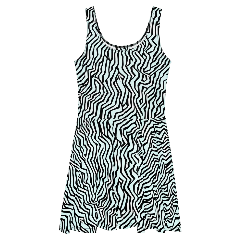 Echoing Stripes on Skater Dress — Front