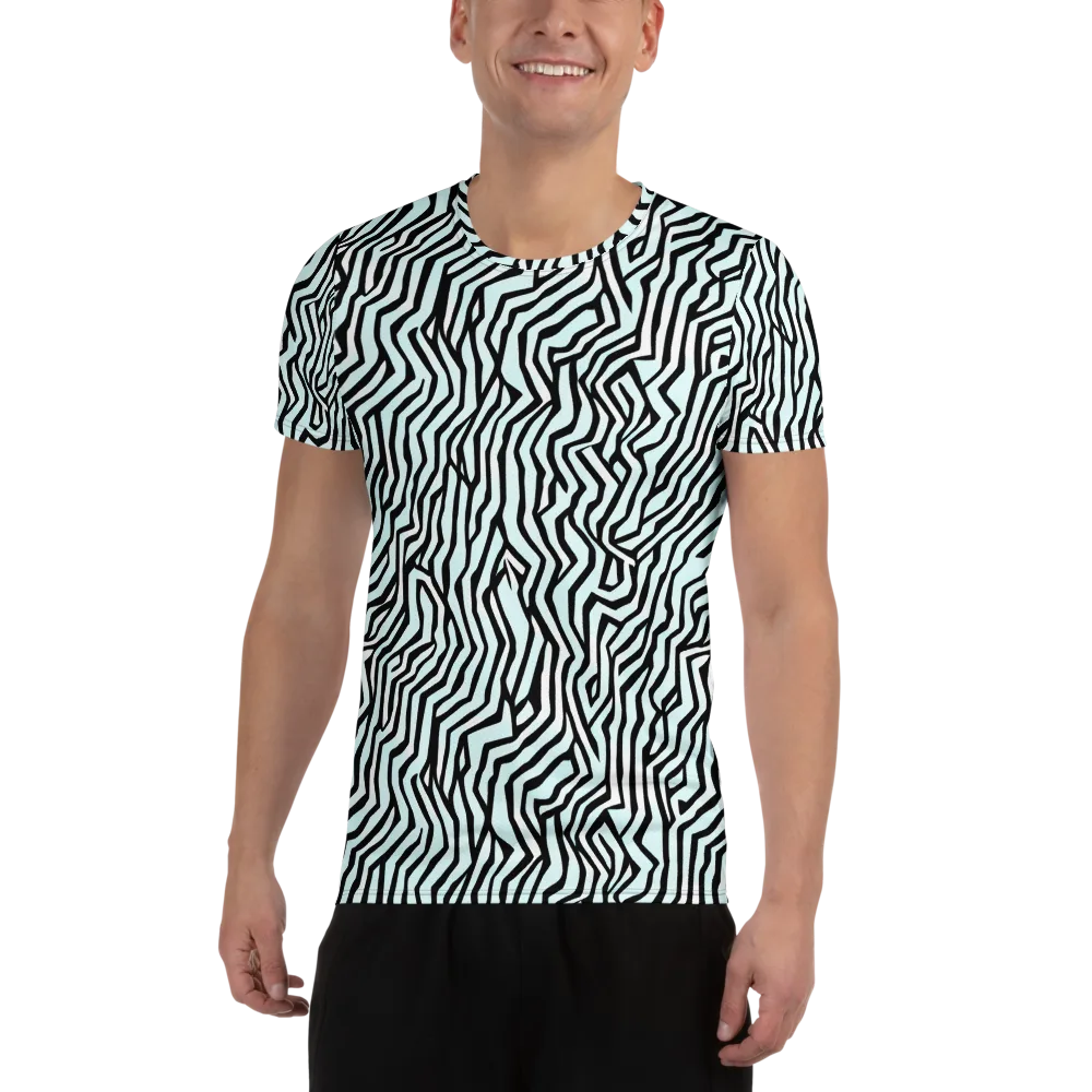 Echoing Stripes on Men's Athletic T-Shirt — Front