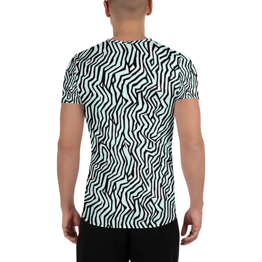 Echoing Stripes on Men's Athletic T-Shirt — Back