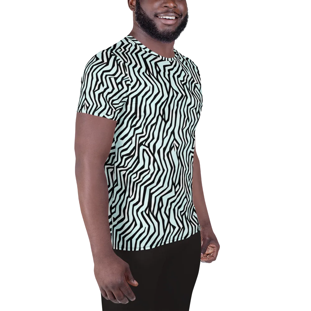 Echoing Stripes on Men's Athletic T-Shirt — Right
