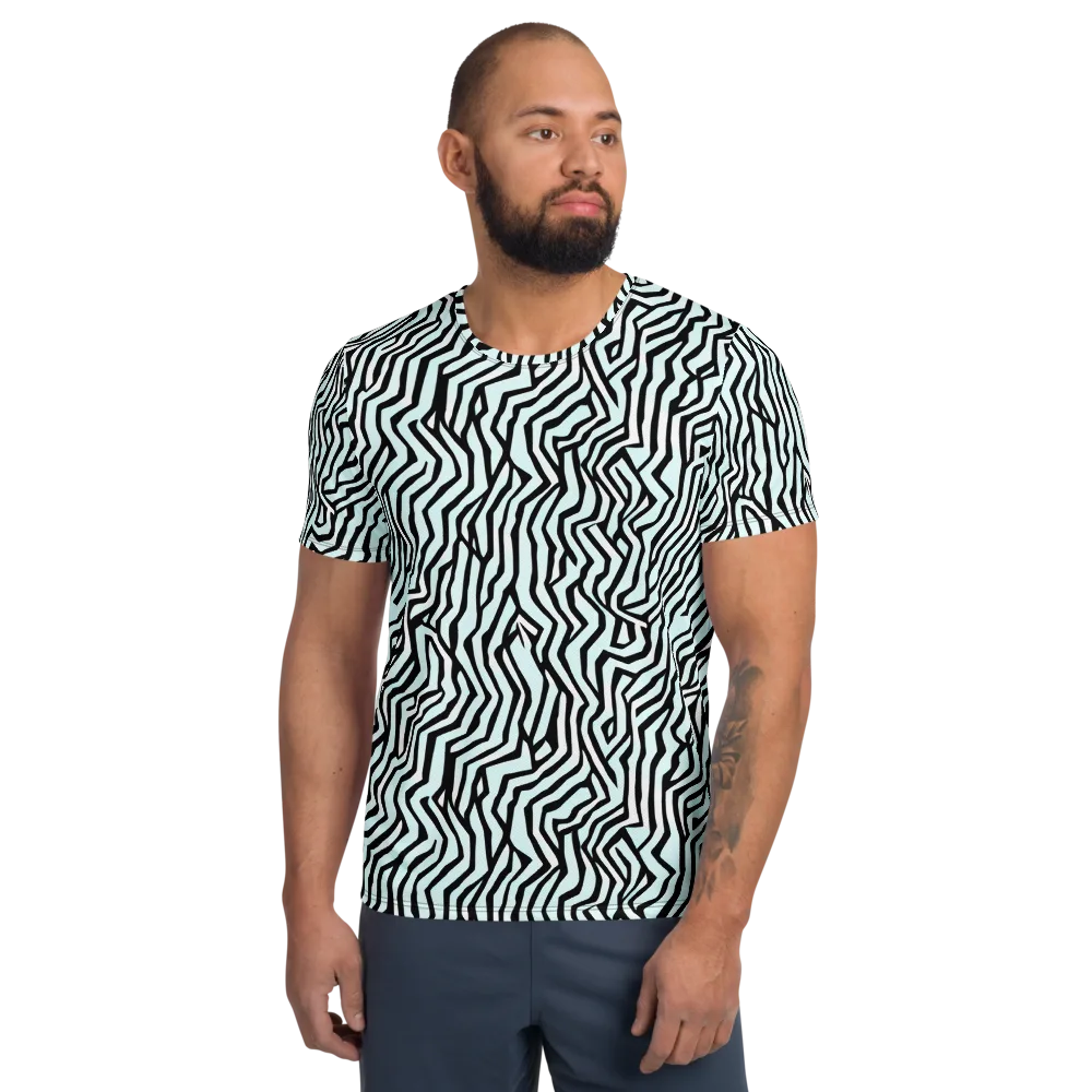 Echoing Stripes on Men's Athletic T-Shirt — Front
