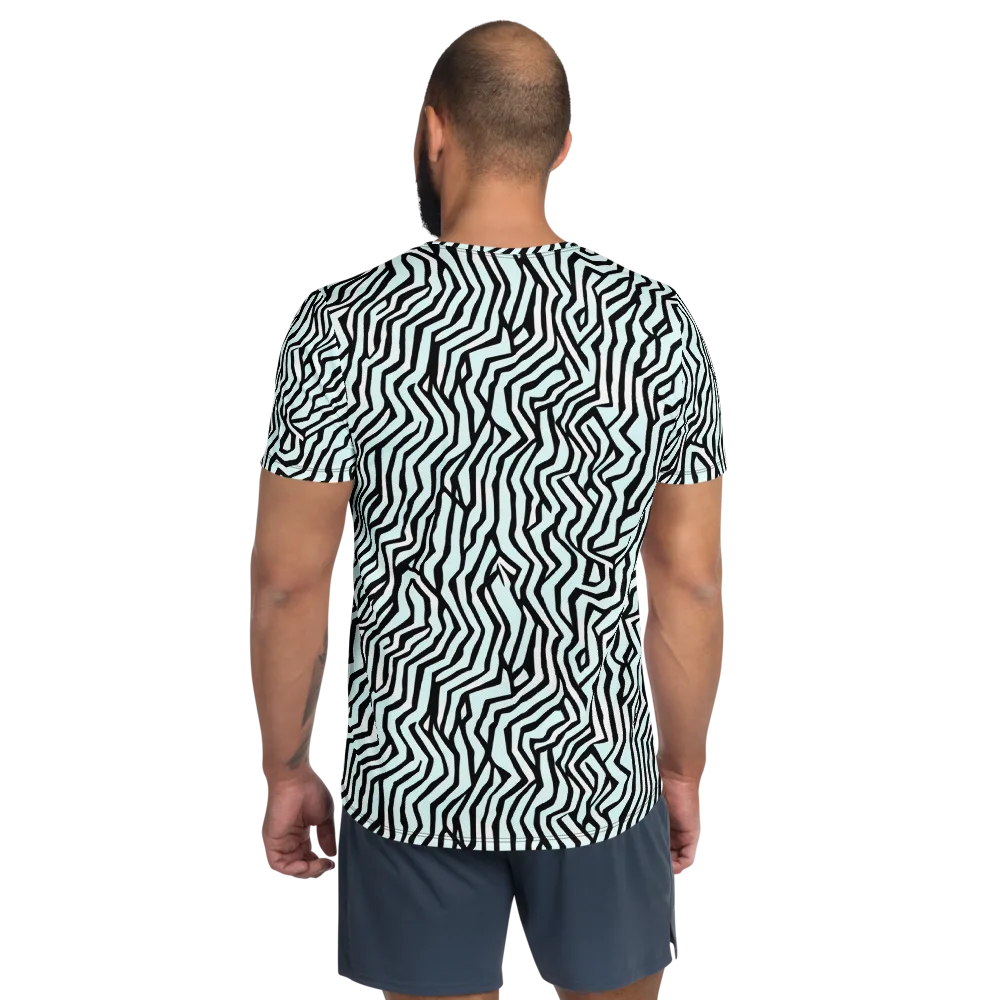 Echoing Stripes on Men's Athletic T-Shirt — Back