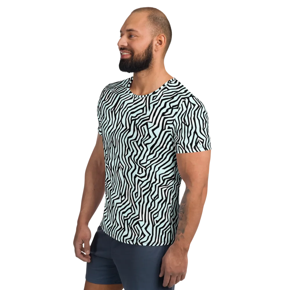 Echoing Stripes on Men's Athletic T-Shirt — Left