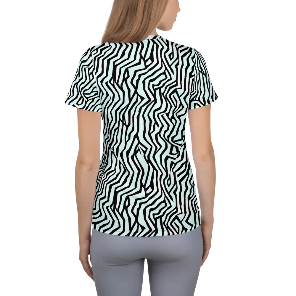Echoing Stripes on Women's Athletic T-Shirt — Back