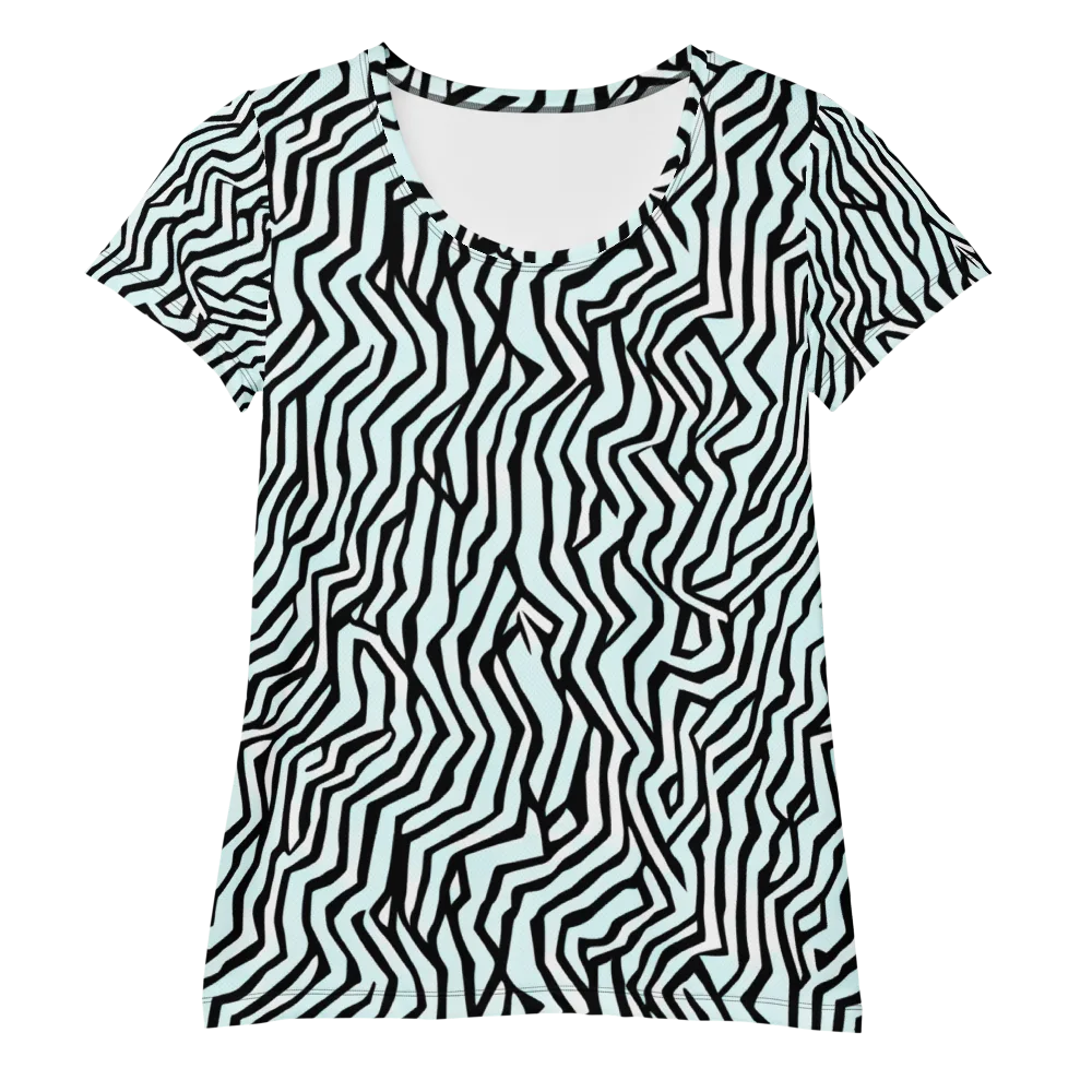 Echoing Stripes on Women's Athletic T-Shirt — Front