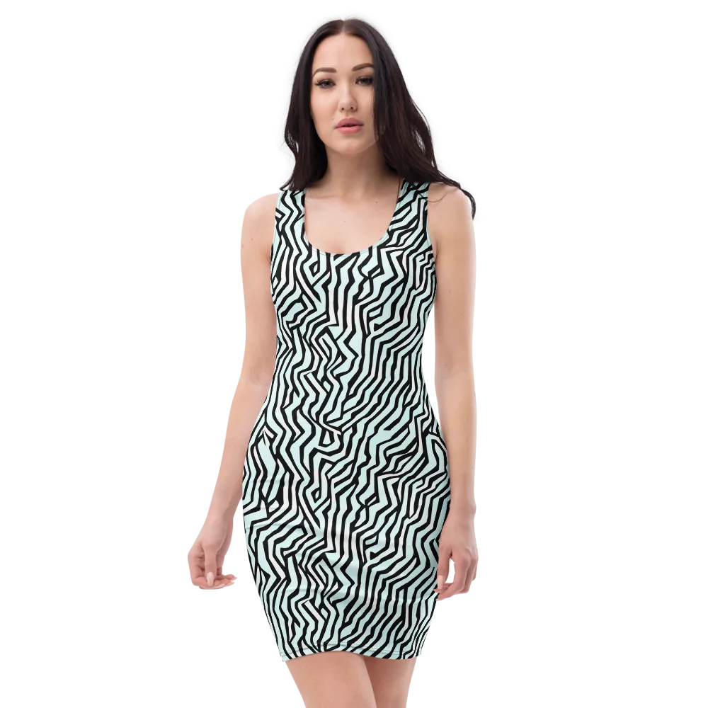 Echoing Stripes on Bodycon Dress — Front