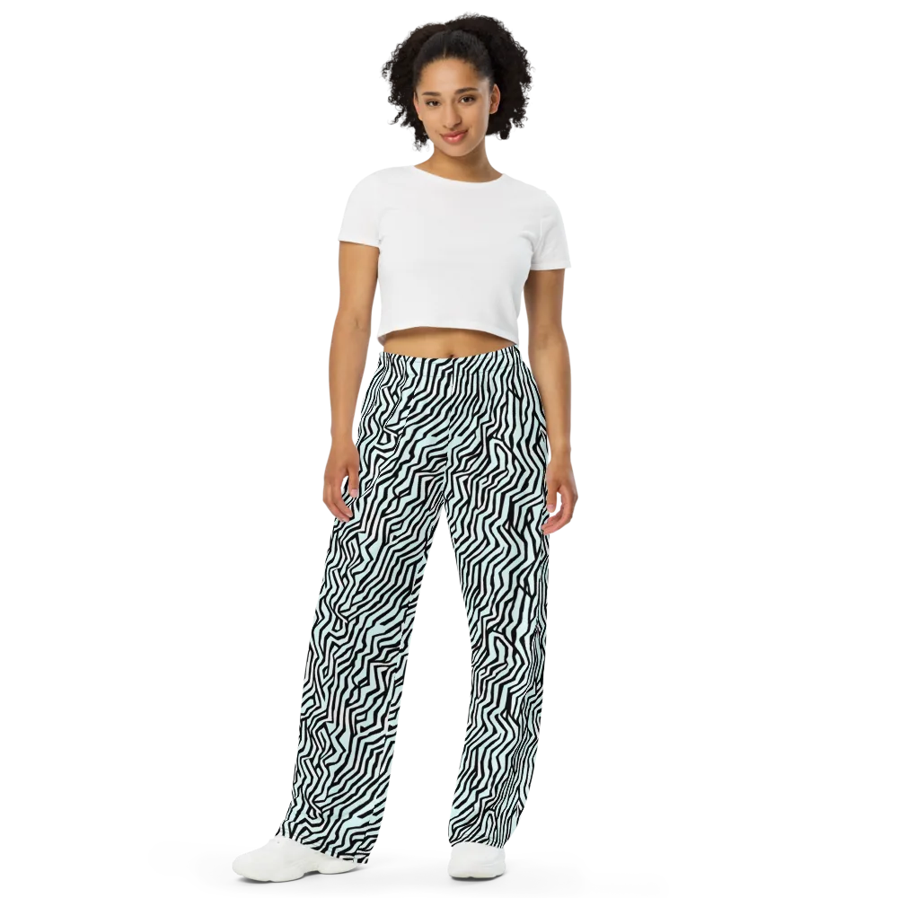 Echoing Stripes on Wide-Leg Pants — Front