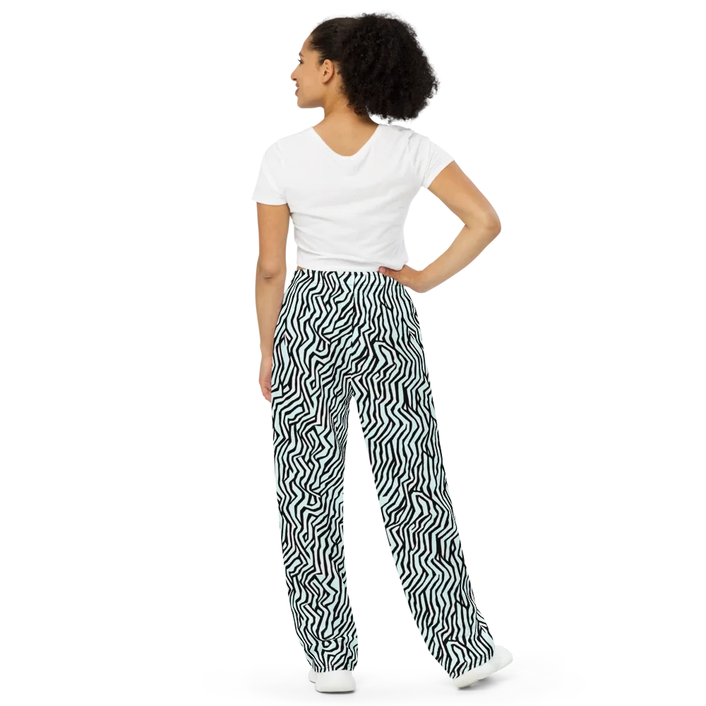 Echoing Stripes on Wide-Leg Pants — Back