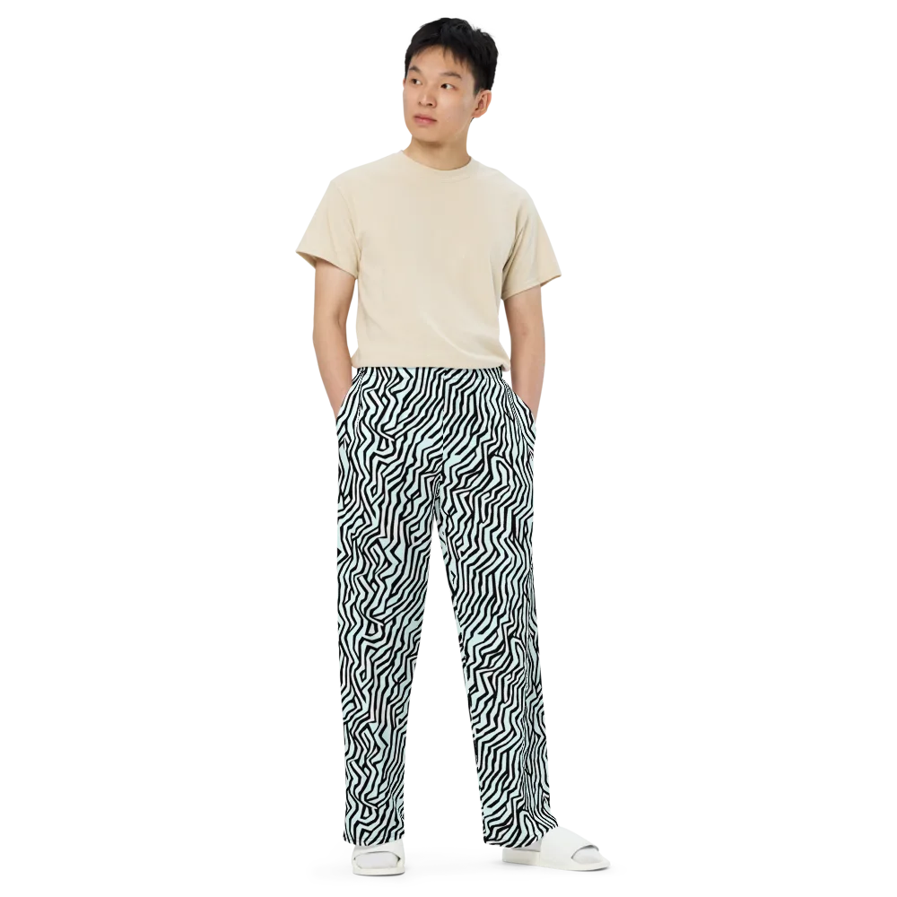 Echoing Stripes on Wide-Leg Pants — Front