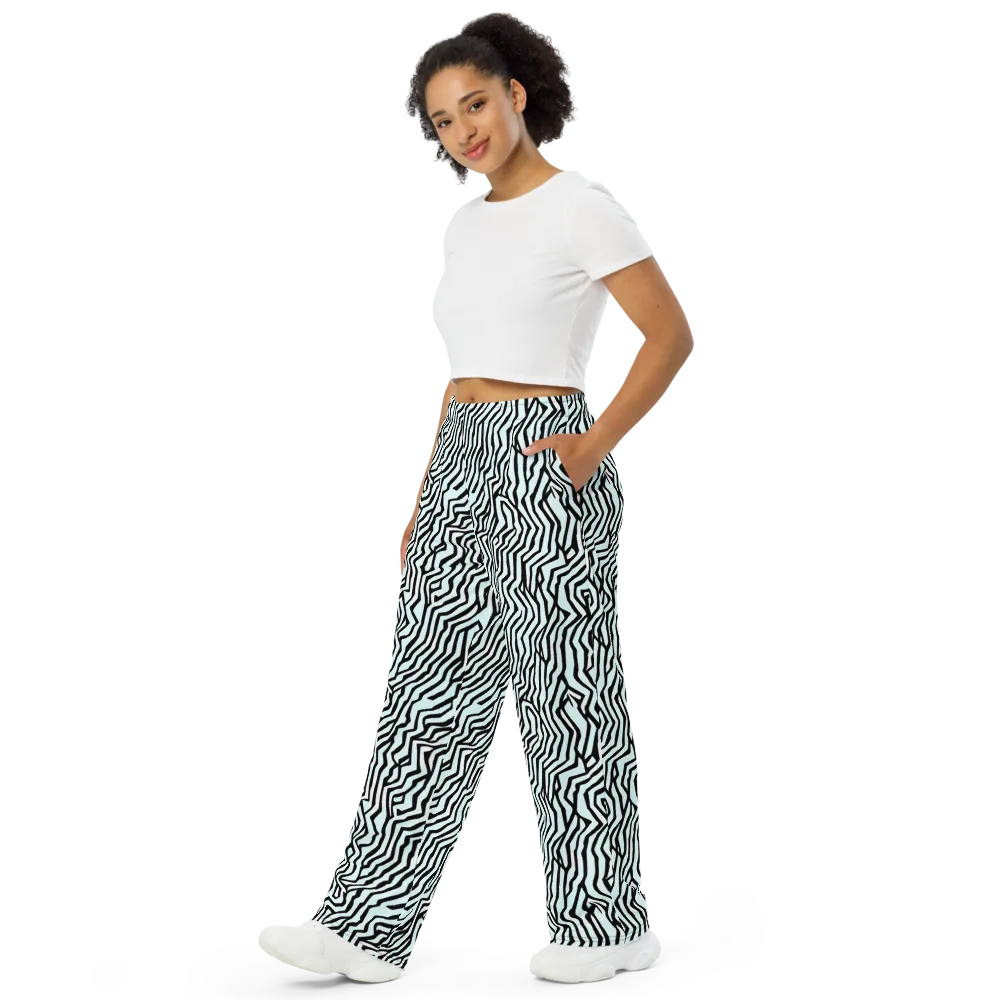 Echoing Stripes on Wide-Leg Pants — Left Front