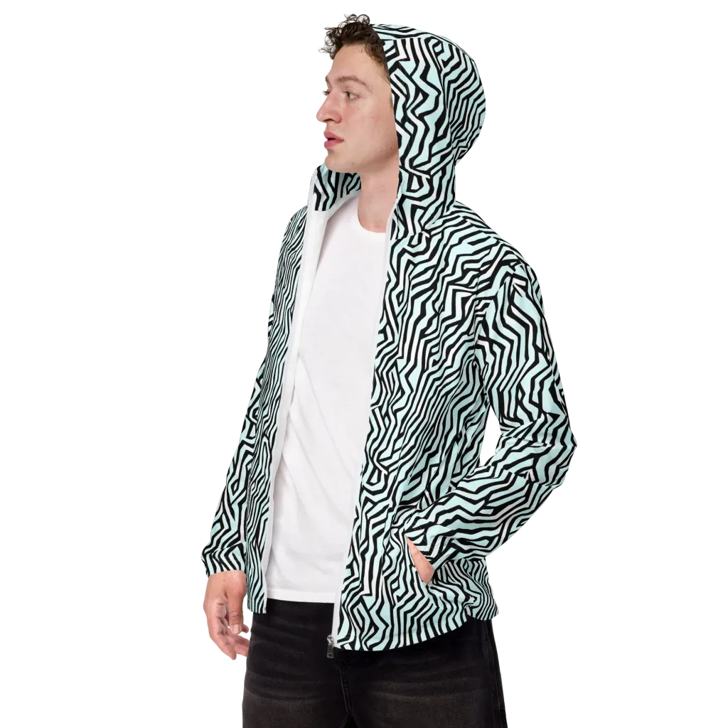 Echoing Stripes on Men's Windbreaker — Left Front