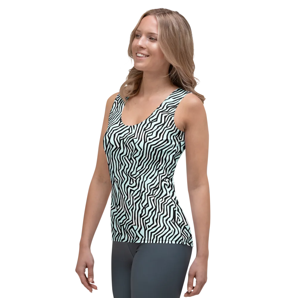 Echoing Stripes on Women's Tank Top — Left Front