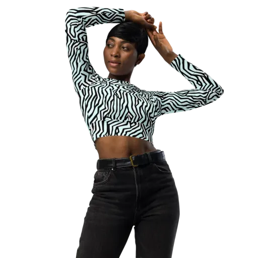 Echoing Stripes on a Long Sleeve Crop Top