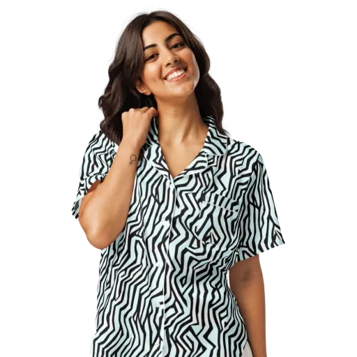 Echoing Stripes on a Women's Short Sleeve Pajama Top