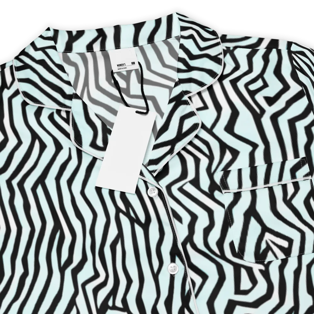 Echoing Stripes on Women's Short Sleeve Pajama Top — Product details