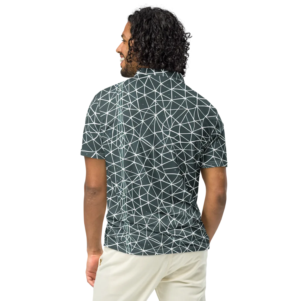 Infinite Interplay on Men's Slim Fit Polo Shirt — Back