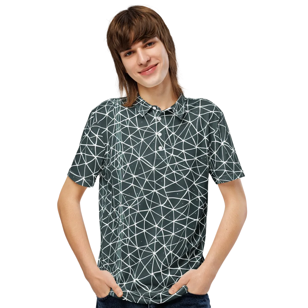 Infinite Interplay on Men's Slim Fit Polo Shirt — Front