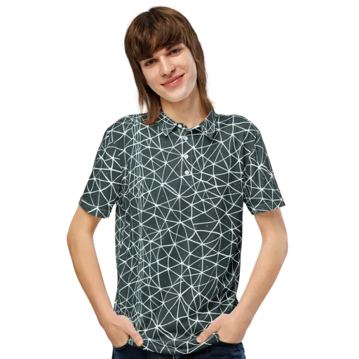 Infinite Interplay on a Men's Slim Fit Polo Shirt