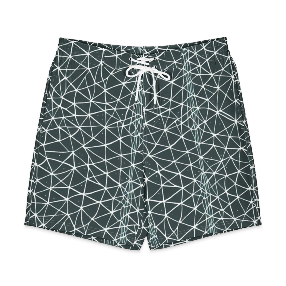 Infinite Interplay on Men's Board Shorts — Front