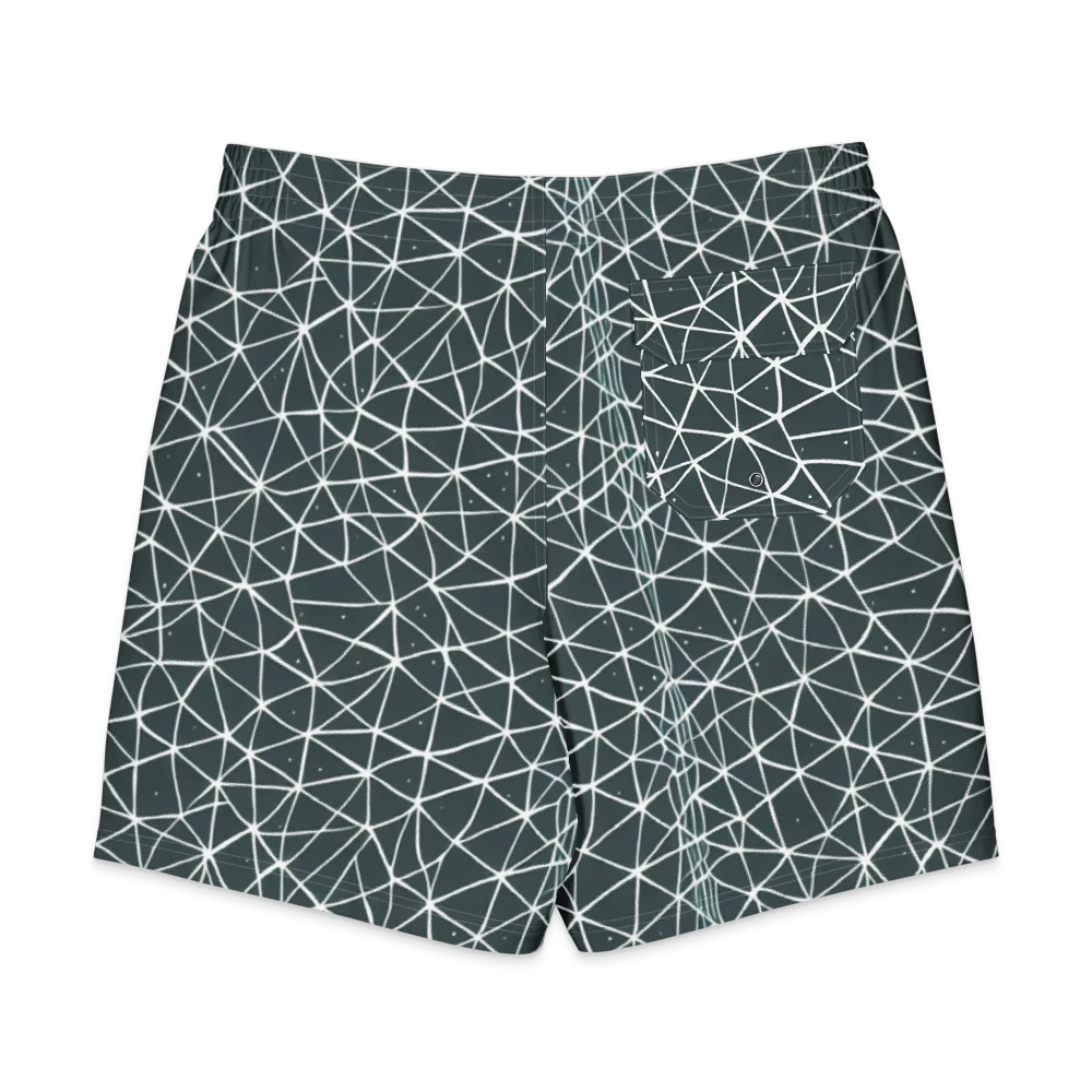 Infinite Interplay on Men's Board Shorts — Back