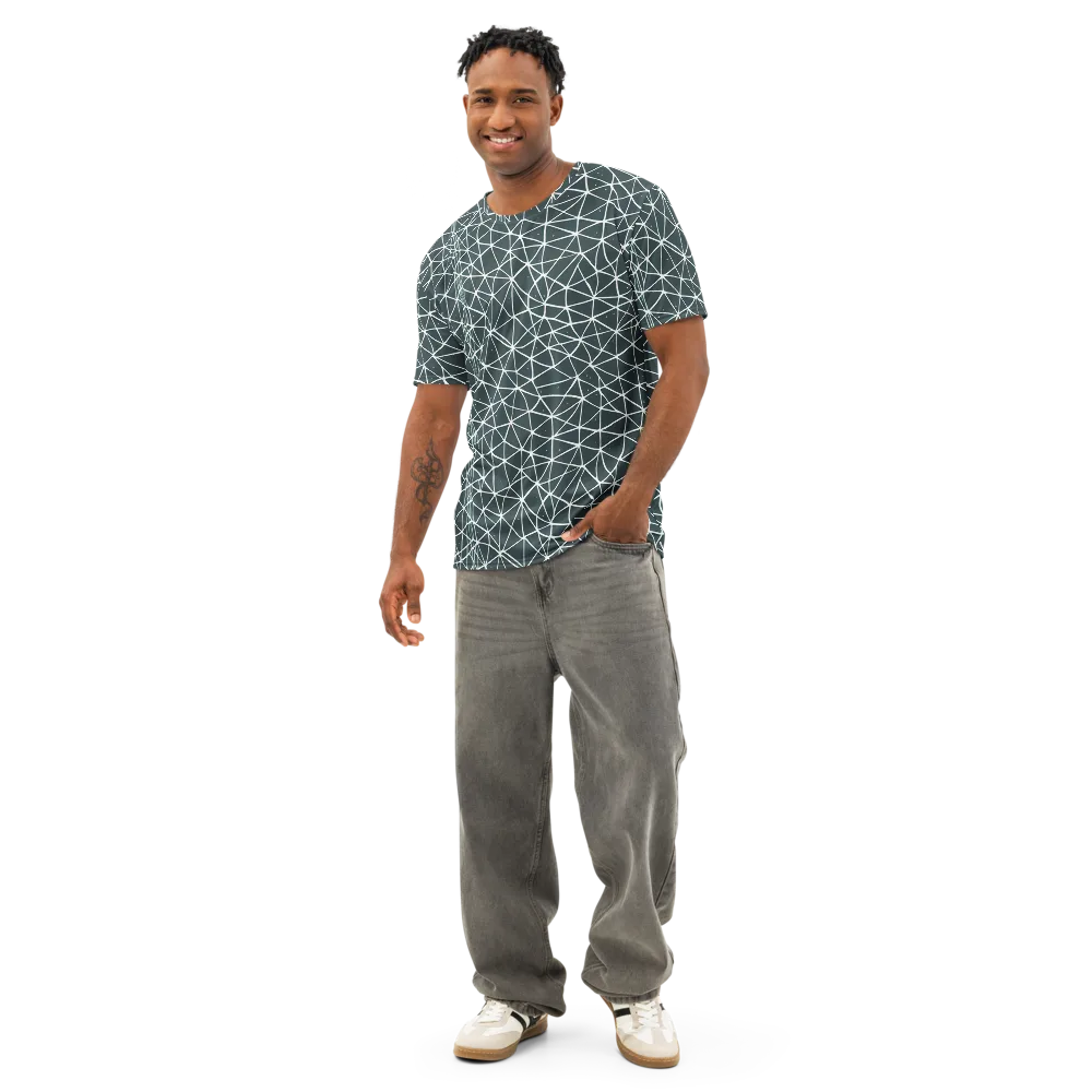 Infinite Interplay on Men's Cotton Crew Neck T-Shirt — Front
