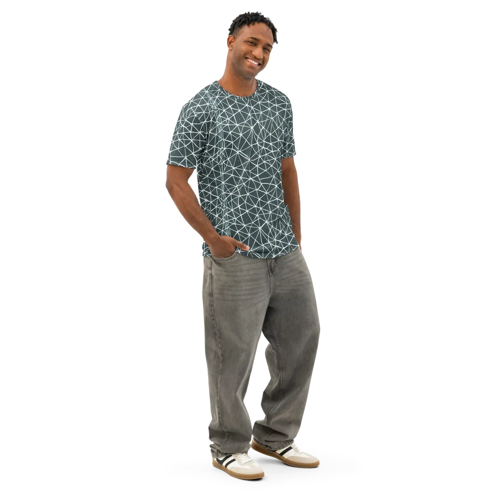 Infinite Interplay on Men's Cotton Crew Neck T-Shirt — Right Front