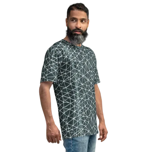 Infinite Interplay on a Men's Crew Neck T-Shirt