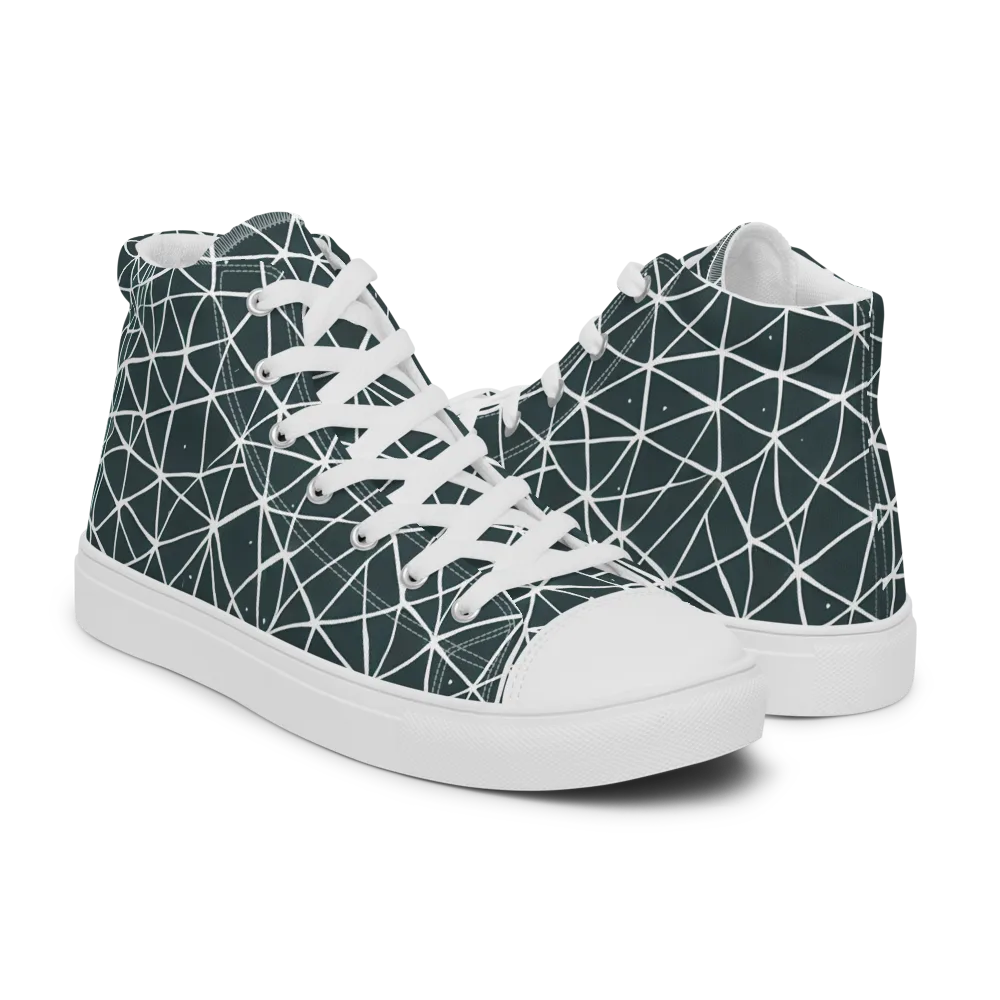 Infinite Interplay on Men's High Top Canvas Shoes — Right