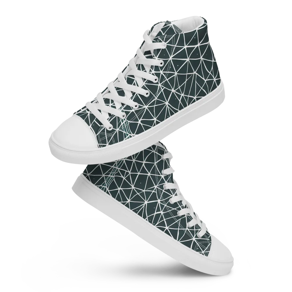 Infinite Interplay on Men's High Top Canvas Shoes — Front