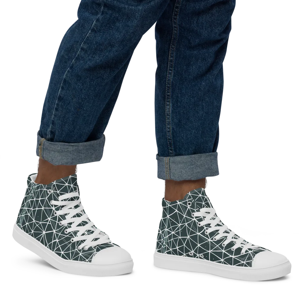 Infinite Interplay on Men's High Top Canvas Shoes — Right
