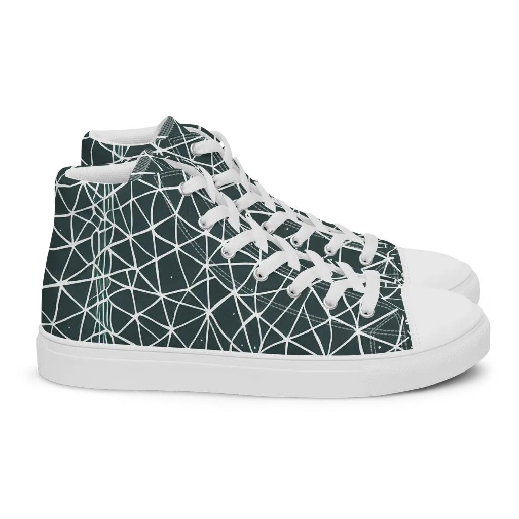 Infinite Interplay on Women's High Top Canvas Shoes — Right