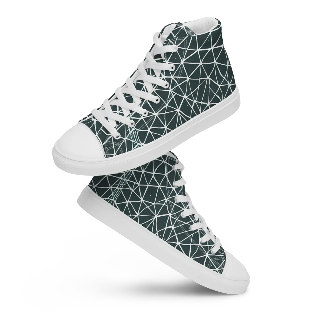 Infinite Interplay on Women's High Top Canvas Shoes — Front