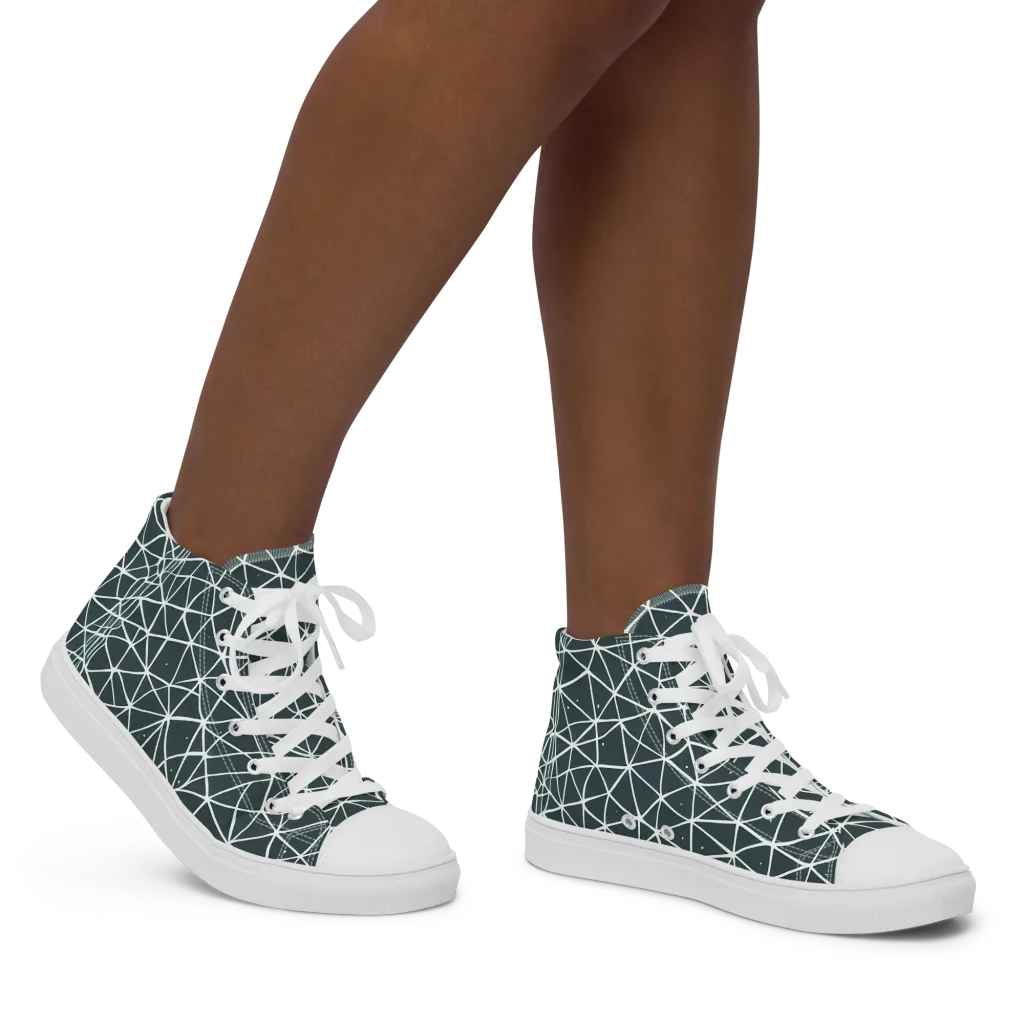 Infinite Interplay on Women's High Top Canvas Shoes — Right