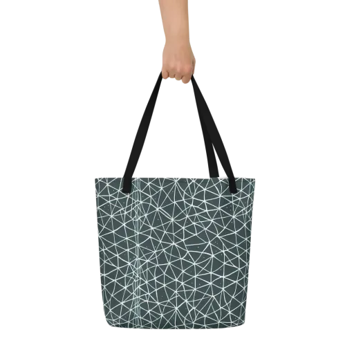 Infinite Interplay on a Large Tote Bag W/ Pocket