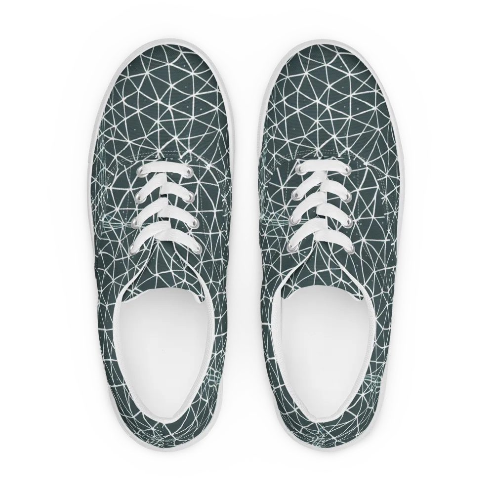 Infinite Interplay on Men's Lace-Up Canvas Shoes — Front