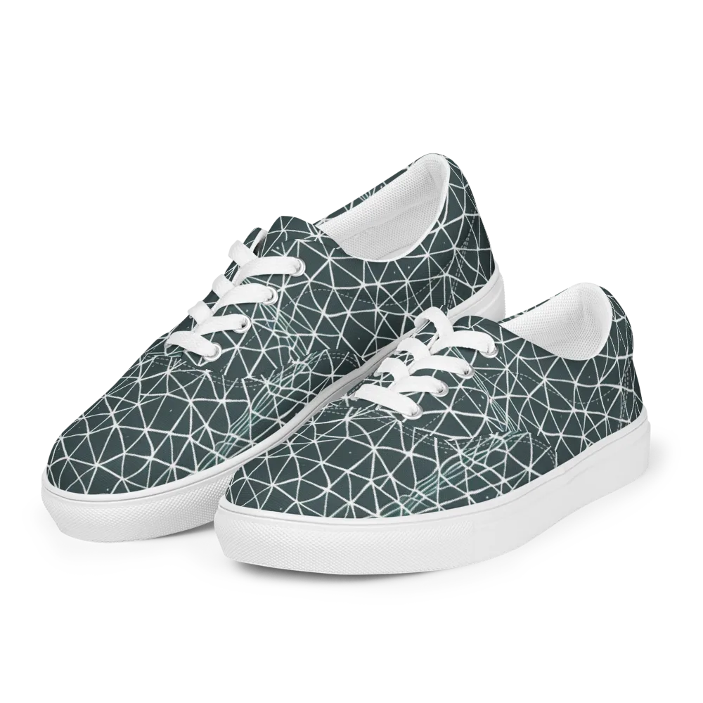 Infinite Interplay on Men's Lace-Up Canvas Shoes — Left Front