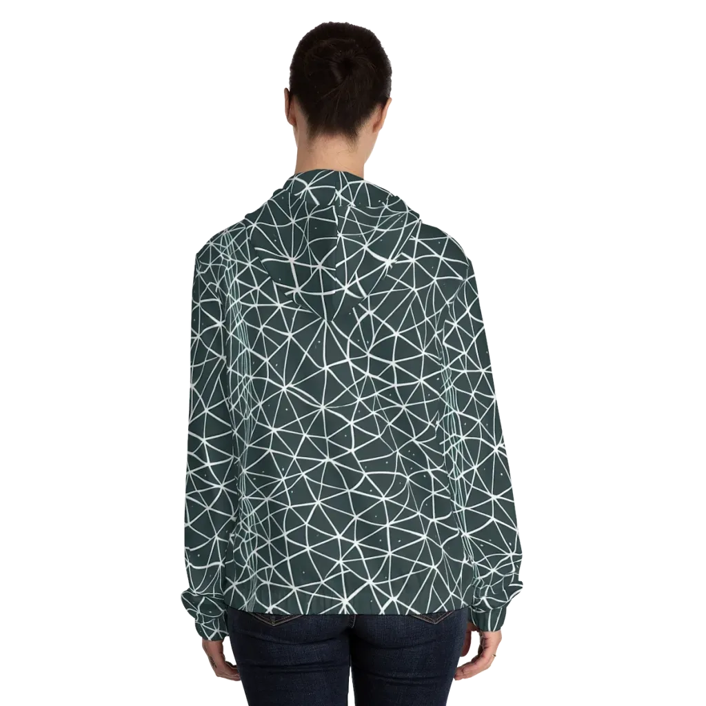 Infinite Interplay on Women's Full-Zip Hoodie — Back On Person