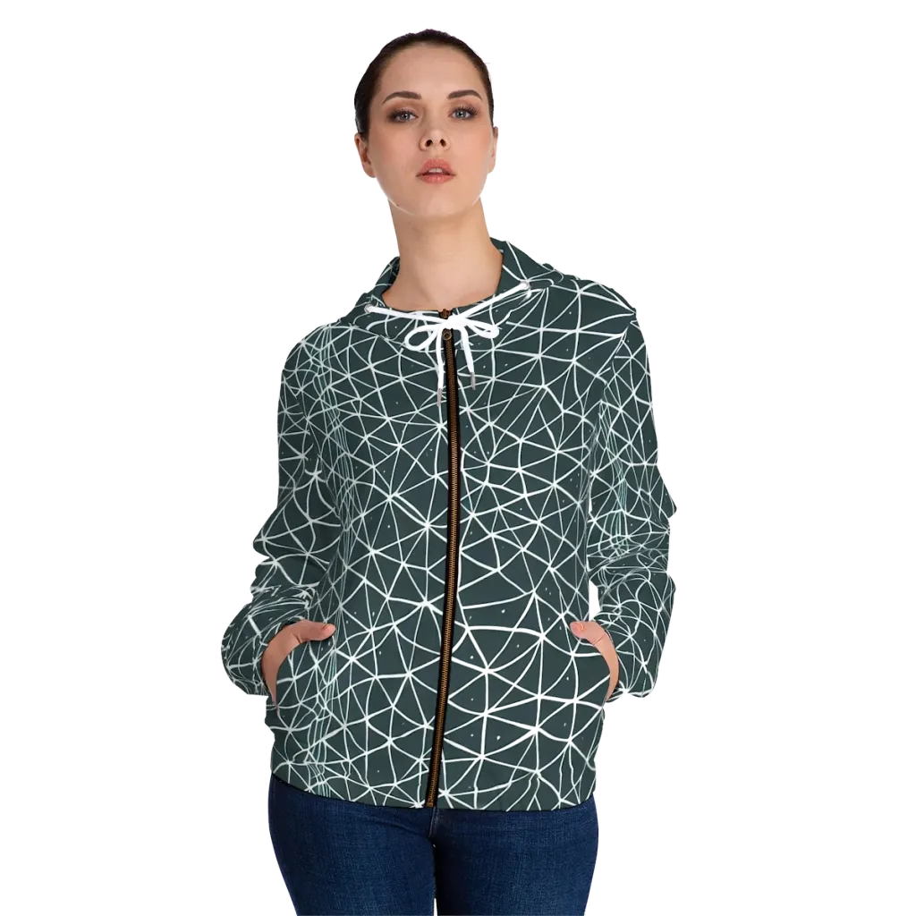 Infinite Interplay on Women's Full-Zip Hoodie — Front On Person