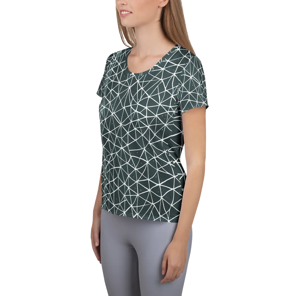 Infinite Interplay on Women's Athletic T-Shirt — Left