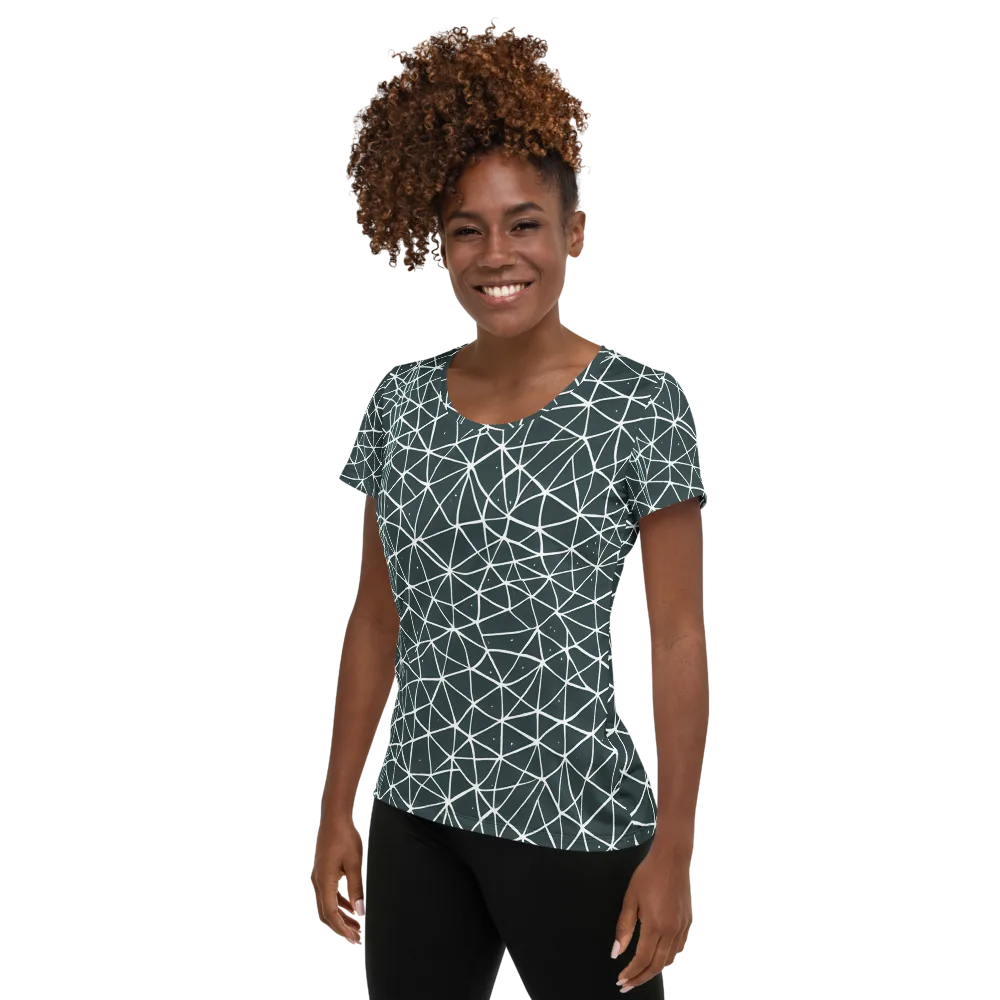 Infinite Interplay on Women's Athletic T-Shirt — Left