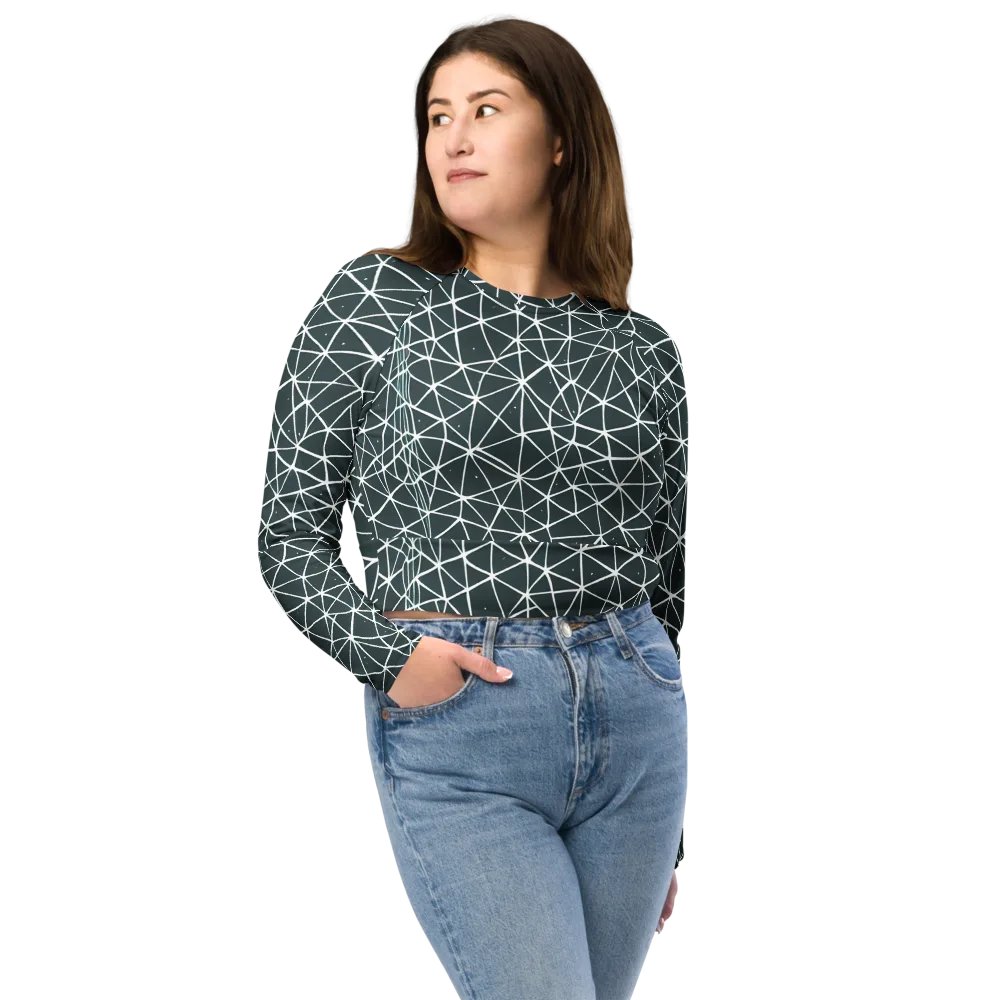 Infinite Interplay on Long Sleeve Crop Top — Front